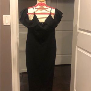 Boohoo Off Shoulder Ruffle Sleeve Midi